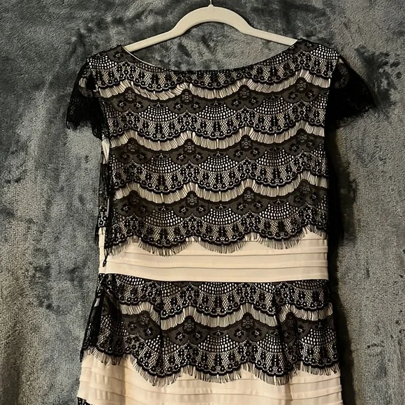 white dress black lace overlay Clyde Slim Velvet Trouser main image 1
